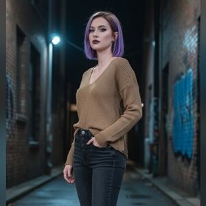 Rebecca Minkoff Camel V-Neck Sweater